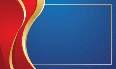 Lüks sertifika için mavi zemin üzerinde kırmızı altın dalga