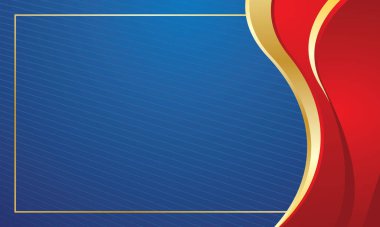 Lüks sertifika için mavi zemin üzerinde kırmızı ve altın dalga