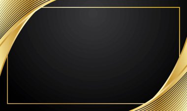 Sertifika için lüks siyah altın eğri arkaplanı