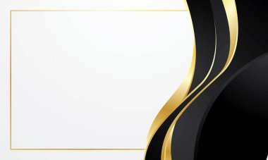 Sertifika için lüks siyah altın dalga arkaplanı
