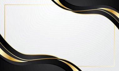 Siyah altın sertifika arka planı, şık dalga soyut