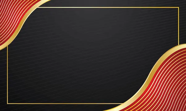 Lüks sertifika için siyah zemin üzerinde kırmızı altın dalga