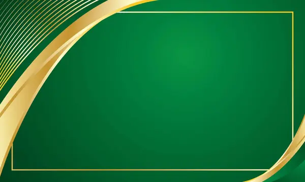 Yeşil altın sertifika arkaplanı, şık eğri soyut