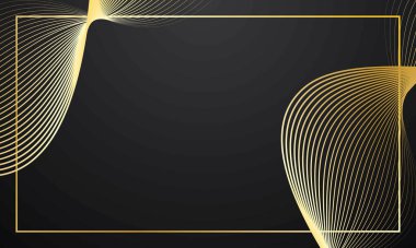 Siyah ve altın soyut dalga çizgileri arka plan