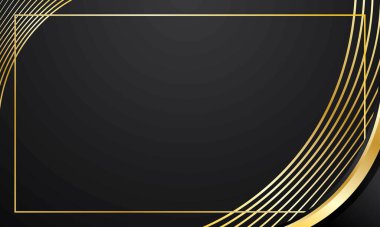 Siyah altın soyut eğri çizgileri arka plan