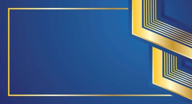 Altın soyut çizgileri olan lüks mavi sertifika tasarım arka planı