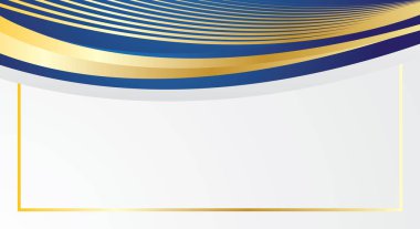 Mavi altın çizgiler modern beyaz sertifika arka planında dalgalı lüks