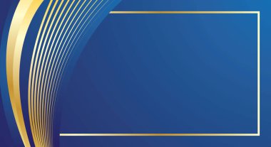 Altın soyut eğimli çizgilerle lüks mavi sertifika tasarım arka planı