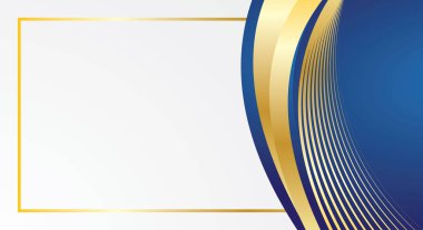 Mavi altın çizgiler, modern beyaz sertifika arka planında dalgalı lüks stil.