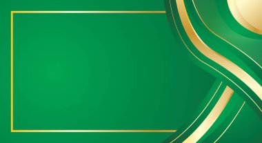 Lüks yeşil altın rengi soyut dalga arkaplanı