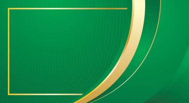 Sertifika ve sunum tasarımı için modern yeşil altın soyut eğri arkaplan