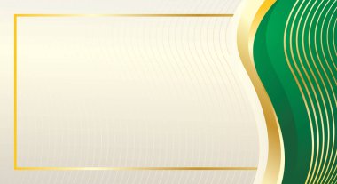 Lüks yeşil altın sarısı soyut dalga arkaplan tasarımı