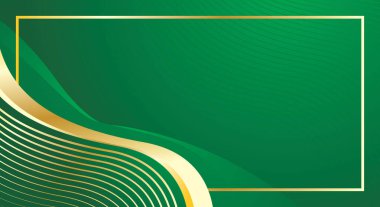 Sertifika için yeşil altın soyut dalga arkaplanı