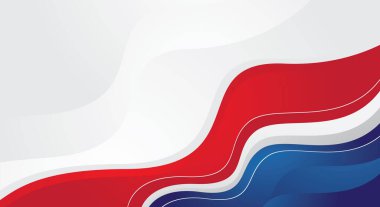 Beyaz arkaplanda soyut kırmızı ve mavi dalga şekli