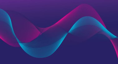 Açık mavi ve pembe gradyan çizgileri olan koyu mavi ve mor arkaplan