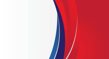 Beyaz arkaplanda soyut kırmızı ve mavi eğimli şekil