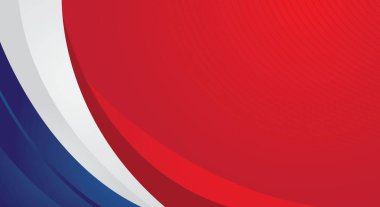 Kırmızı arkaplanda modern mavi ve beyaz eğimli şekil