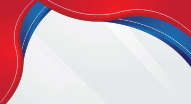 Beyaz zemin üzerinde modern dalgalı kırmızı ve mavi