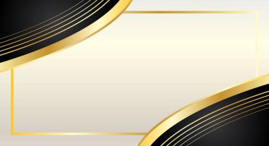 Zarif sertifika arkaplan eğri siyah ve altın kenar