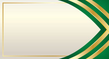 Yeşil altın soyut kavis kenarlı lüks arkaplan