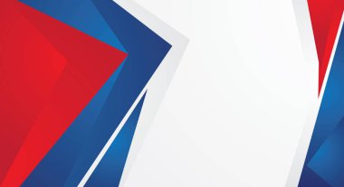 Beyaz arkaplan tasarımında modern kırmızı mavi kenar çerçeve ögesi