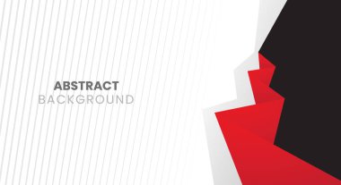 Beyaz arkaplan tasarımında modern Kırmızı Siyah renkli geometrik şekil