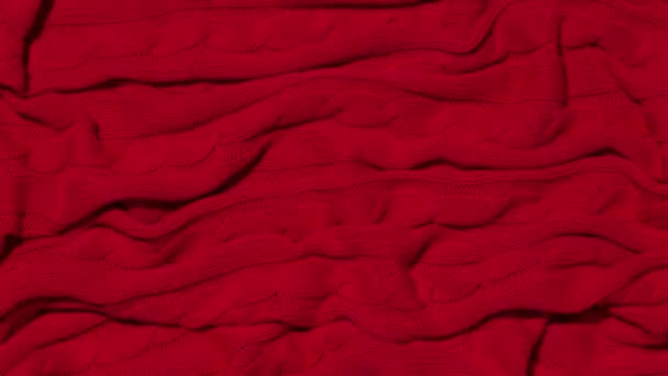 Fondo Textura Tejido Lana Punto Rojo Stop Motion Animation — Vídeos de Stock