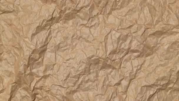 Остановка Анимации Движения Скомканной Коричневой Бумаги Текстуры Фона — стоковое видео