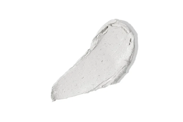 Graue Schönheitsmaske Schmierfleck Auf Weißem Hintergrund Kosmetische Hautpflege Produkt Textur — Stockfoto