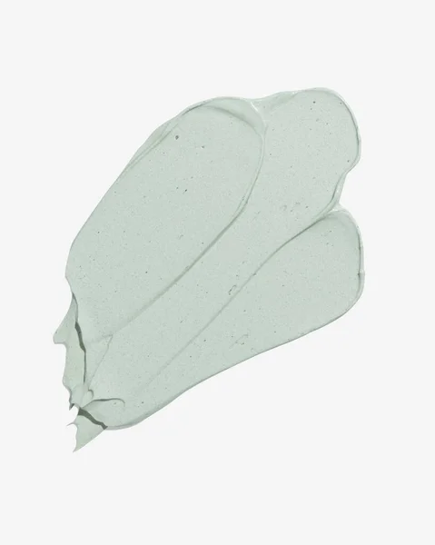 Πράσινη Μάσκα Ομορφιάς Μουτζουρώνει Λευκό Φόντο Καλλυντική Υφή Του Προϊόντος — Φωτογραφία Αρχείου