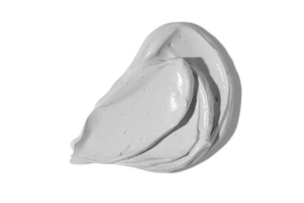 Γκρι Κρέμα Ομορφιάς Μουτζούρα Λευκό Φόντο Καλλυντική Υφή Του Προϊόντος — Φωτογραφία Αρχείου