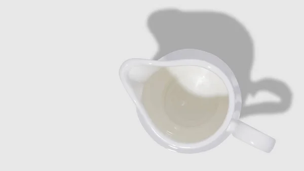 Ceramic Milk Jar Transparent Background Porcelain Creamer Pitcher — Stock Photo, Image