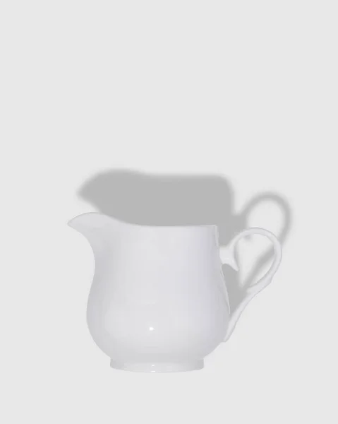 Pot Lait Céramique Sur Fond Transparent Pichet Crème Porcelaine — Photo
