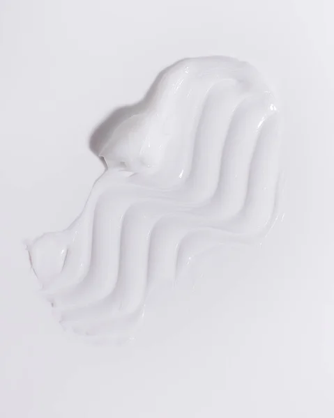 White Beauty Cream Smear Smudge White Background Cosmetic Skincare Product — Stock Photo, Image