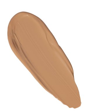 Makyaj vakfı, beyaz arka planda bej kapatıcı leke lekesi. BB CC krem dokusu