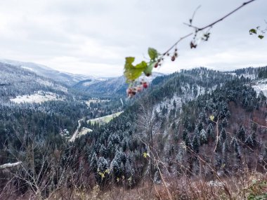 Kışın güzel dağ manzarası