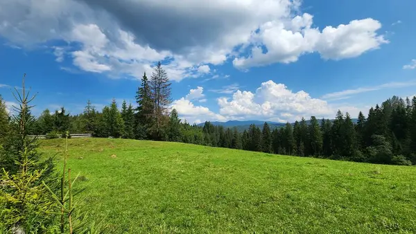 Dağ ve mavi gökyüzü ile güzel bir manzara