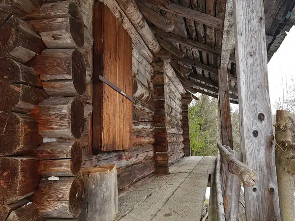 old wooden door in the village