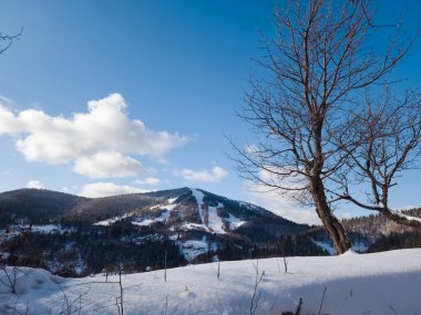 Kar- kışın karla kaplı dağlar.