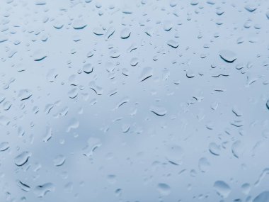 Üzerinde yağmur damlaları olan bir pencere.