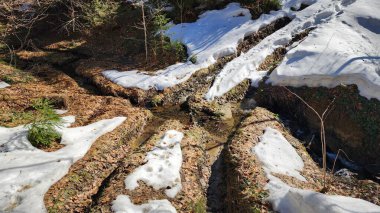 Karlı dağların güzel manzarası.