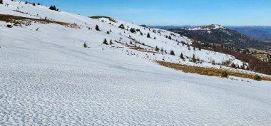 Vitosha Dağı 'nın kış manzarası, Sofya Şehir Bölgesi, Bulgaristan