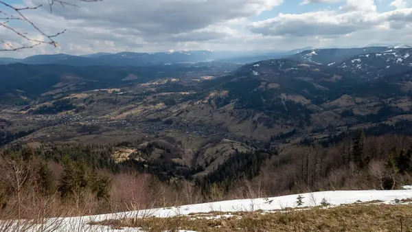 Utsikt Från Bergstoppen Karpaterna Den Högsta Toppen Ukrainska — Stockfoto