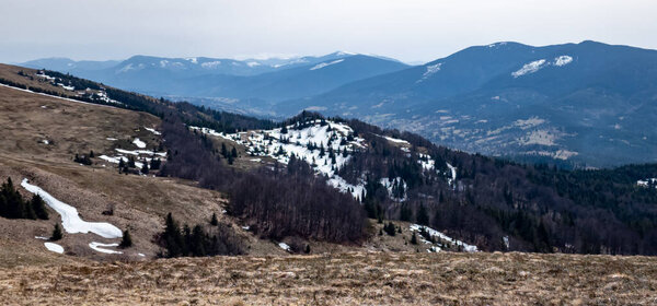 beautiful winter mountains in the carpathians