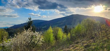 Dağ sırası olan güzel bir manzara.