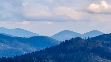 En tepedeki carpatian dağları