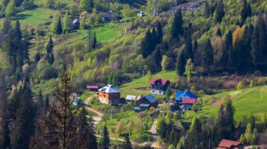 Karpat Dağları 'nın köyü manzarası