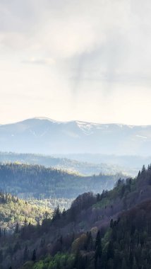 Dağlardaki Karpatların güzel manzarası. Ukrayna, bu, Avrupa.
