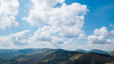 Dağların ve ormanın güzel manzarası