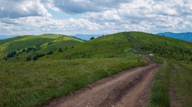 Karpatlar 'daki dağın tepesinden bir manzara.